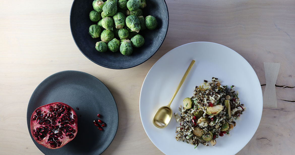 Brussels Sprout Pomegranate Wild Rice