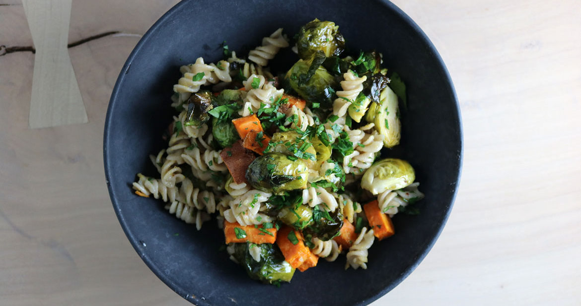 Sweet Potato Brussels Sprout Pasta