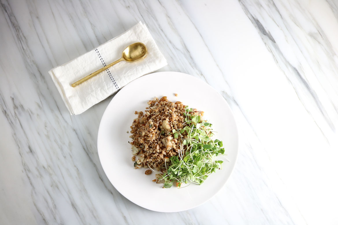 Curried Roasted Cauliflower Farro